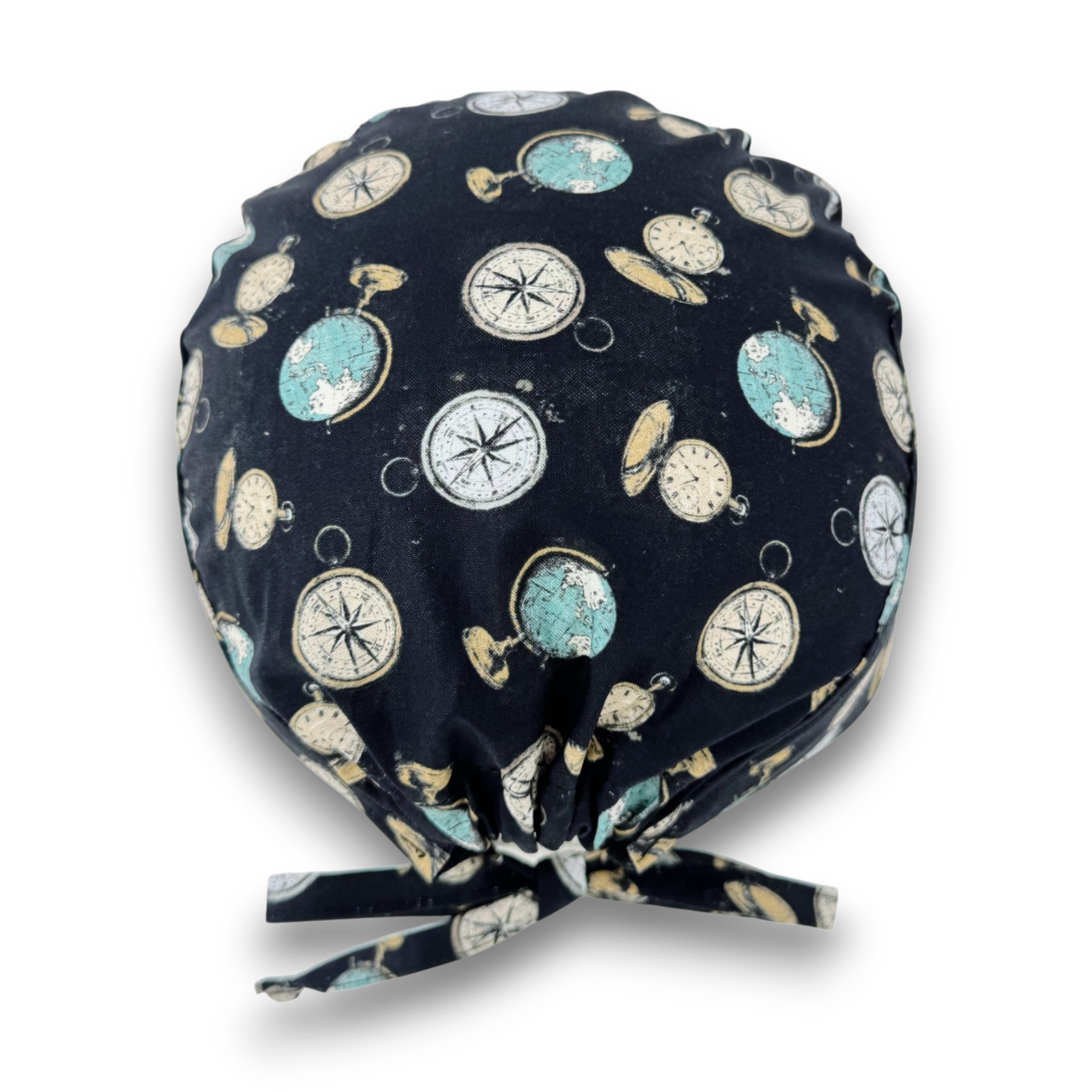 Compass Skull tie-back style surgical scrub cap for men by Paradise Caps.
