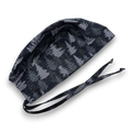Pine Trees Skull tie-back style surgical scrub cap for men by Paradise Caps.