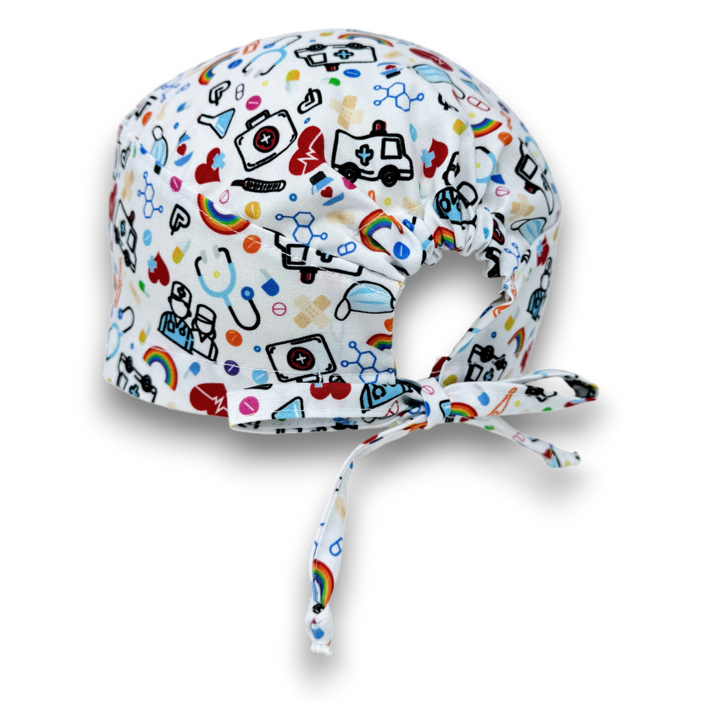 Medical Skull tie-back style surgical scrub cap for men by Paradise Caps.