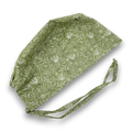Green Floral Skull tie-back style surgical scrub cap for men by Paradise Caps.