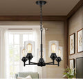 JAZAVA 5-Lights Modern Chandeliers, Pendant Lighting Hanging Adjustable Island,Semi Flush Ceiling Lights for Dinging Room Living Room Kitchen Bedroom,