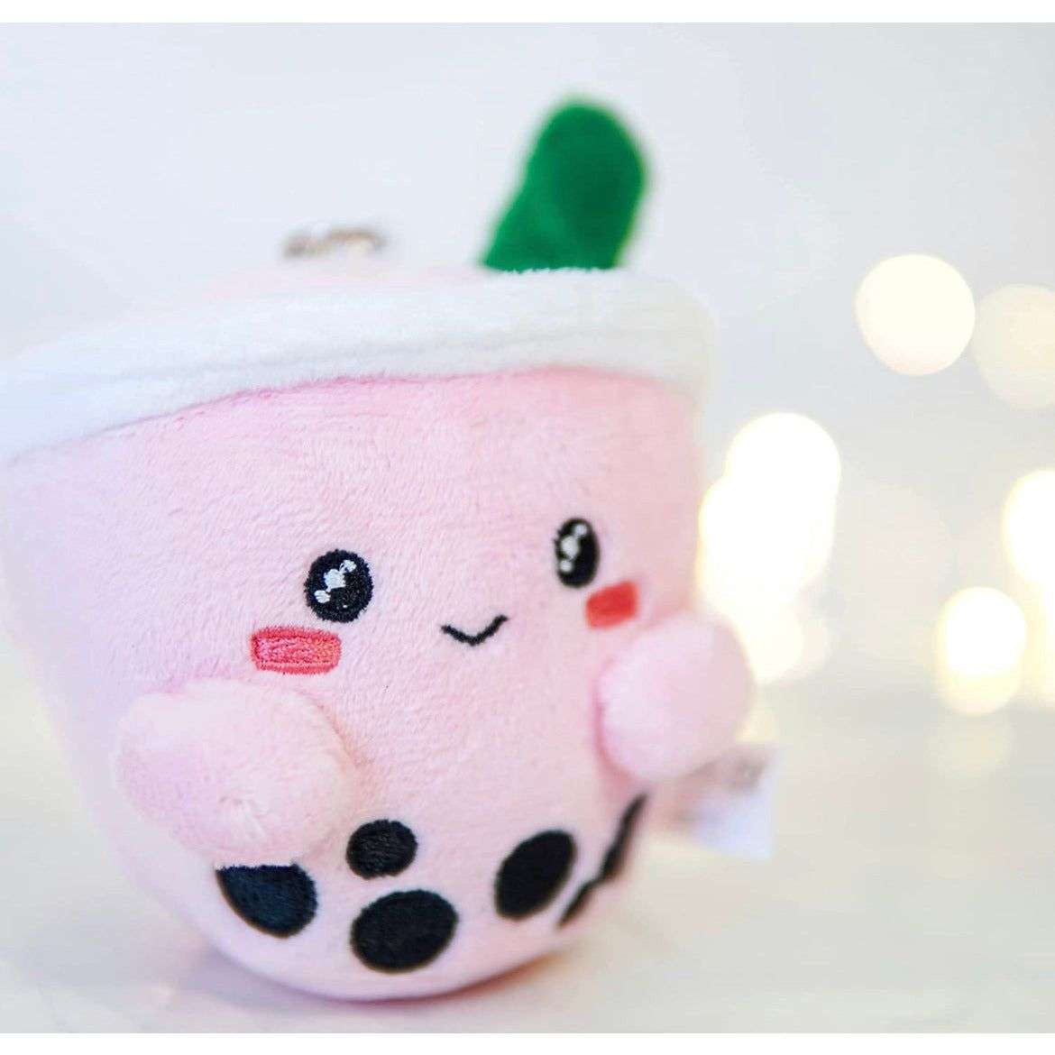 ABC Boba Tea Plush Pink Berry Cute Stuffed Animal Toy for Wallet, Backpack or Purse 5"