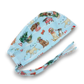 Christmas Dogs tie-back style surgical scrub cap for men by Paradise Caps.