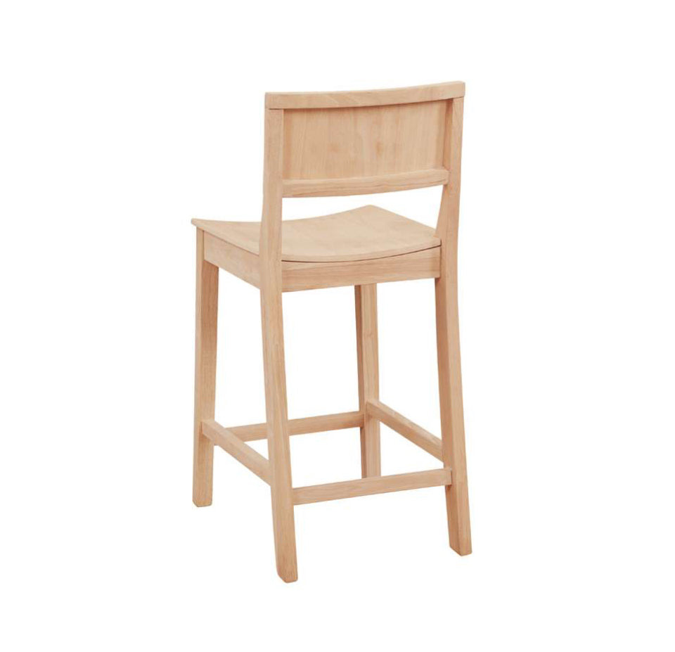 LINON HOME DECOR - DEVIN COUNTER STOOL UNFINISHED (SET OF 2) - CS279UNF02KD