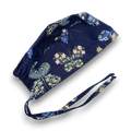 Blue Butterfly Skull tie-back style surgical scrub cap for men by Paradise Caps.