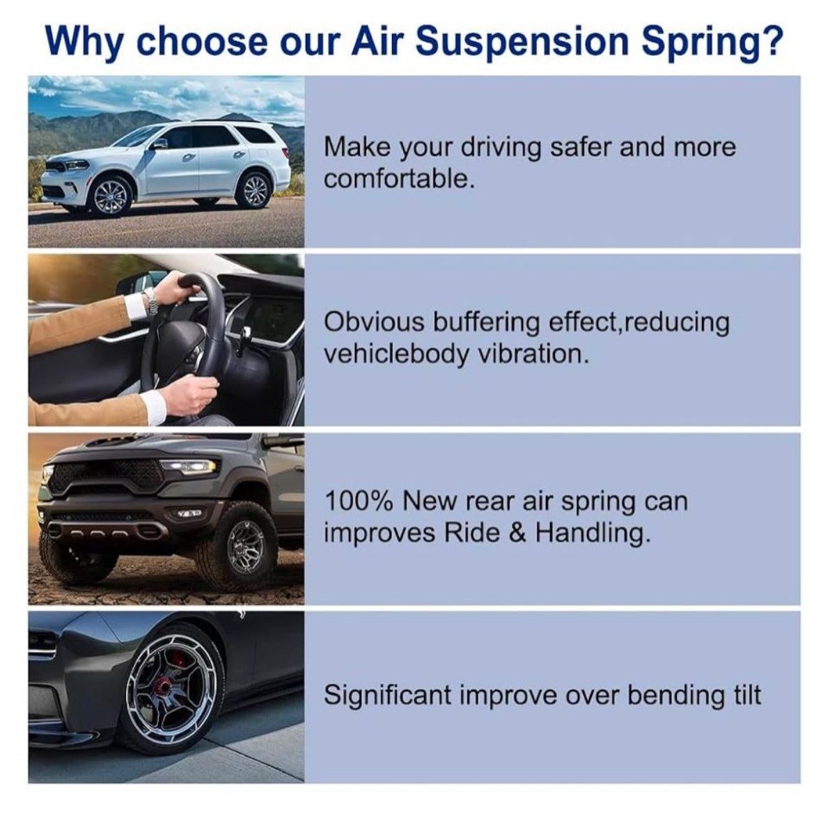 Airsusfat Rear Air Suspension Spring for Dodge Ram 1500 2013-2018 Air Bellows 68248948AA 04877136AA 04877136AB