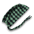 Men's surgical scrub cap. Green Geometric skull tie-back style scrub hat by Paradise Caps.