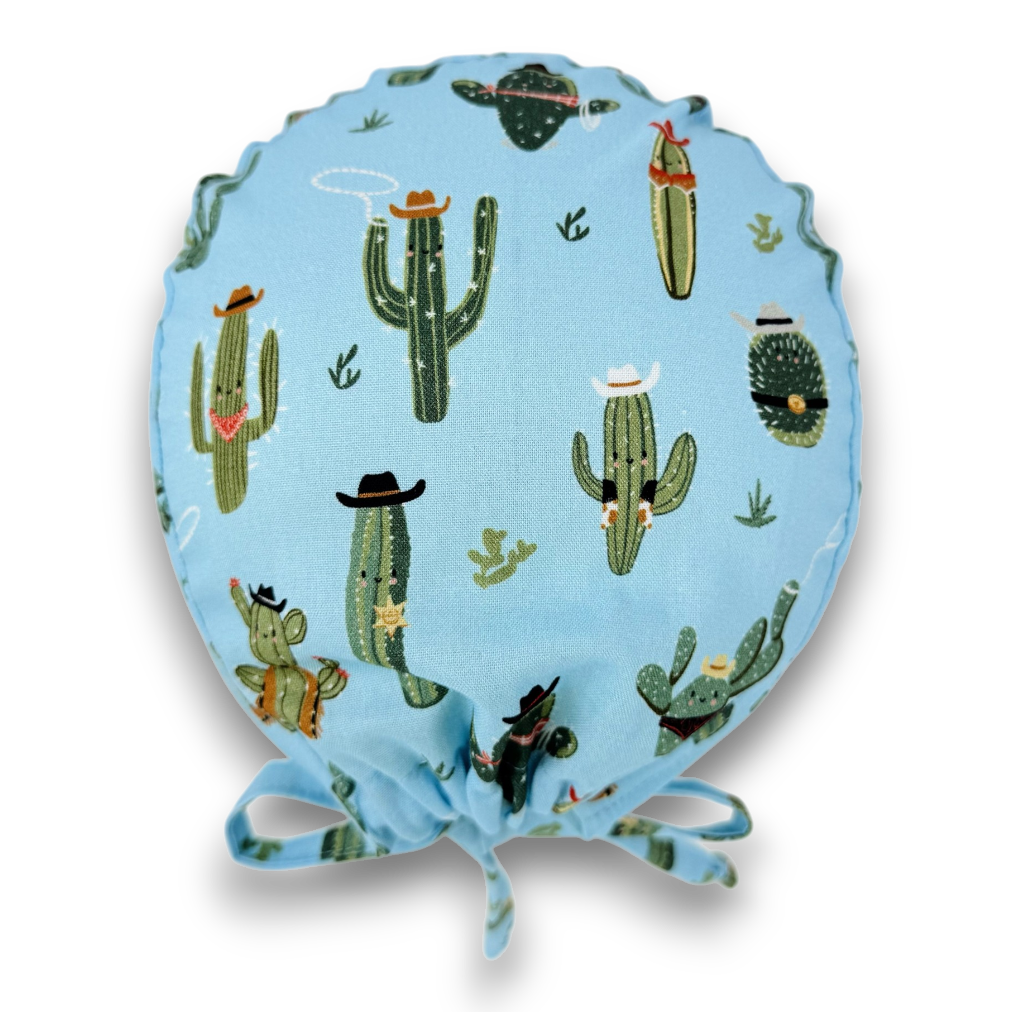 Cowboy Cactus Skull tie-back style surgical scrub cap for men by Paradise Caps.