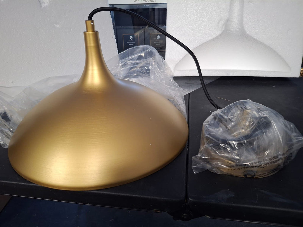 Open Box ALORA MOOD Abel 14 in. 1 Light 60-Watt Brushed Gold Pendant Light