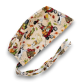 Pumpkin Men's Skull tie-back style surgical scrub cap by Paradise Caps.