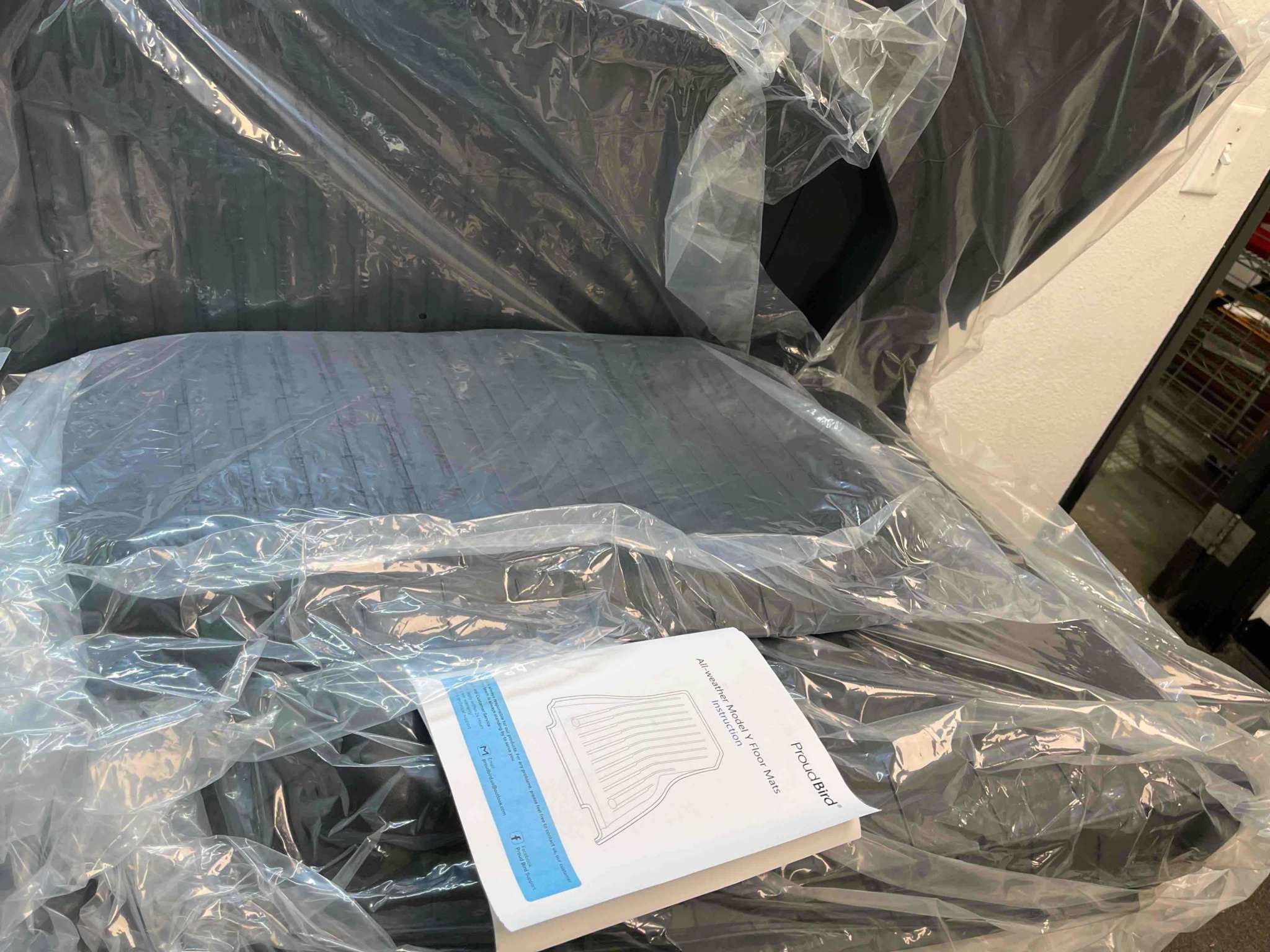 Proud Bird 4.1 1 i (8) Tesla Model Y Floor Mats 2023-2021 (5-Seater), Pure TPE, All Weather Floor Mats Tesla Accessories Model Y Trunk Mat & Floor Mat