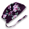 Berry Rose Skull tie-back style surgical scrub cap for men by Paradise Caps.