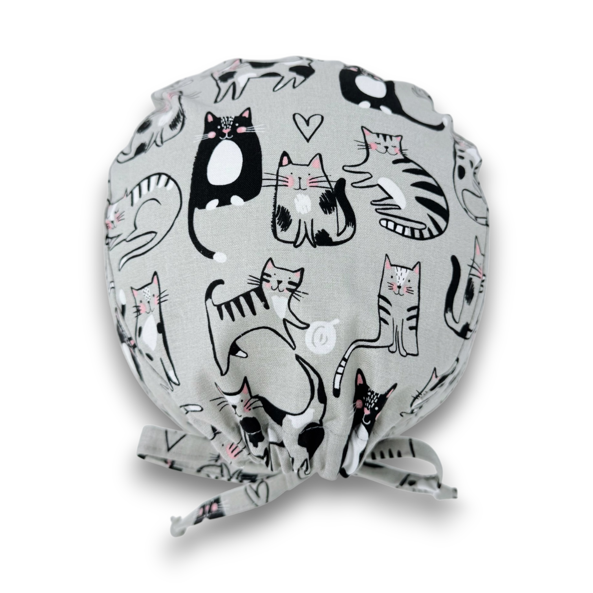 Cat Skull tie-back style surgical scrub cap for men by Paradise Caps.