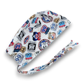 Men's surgical scrub cap. Vintage Route 66 satin lined option skull tie-back style scrub hat by Paradise Caps.