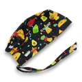 Mens Surgical scrub cap. Tacos skull tie-back style scrub cap by Paradise Caps.
