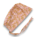 Coral leaves Skull tie-back style surgical scrub cap by Paradise Caps.