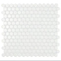 Open Box Daltile Restore Satin White 10 in. x 11 in. Glazed Ceramic Penny Round Mosaic Wall Tile (8.3 sq. ft./Case)