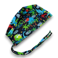 Dinosaur Skull tie-back style surgical scrub cap for men by Paradise Caps.