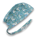 Surgical scrub cap. Bunny Garden Skull tie-back style scrub hat by Paradise Caps. Easter.