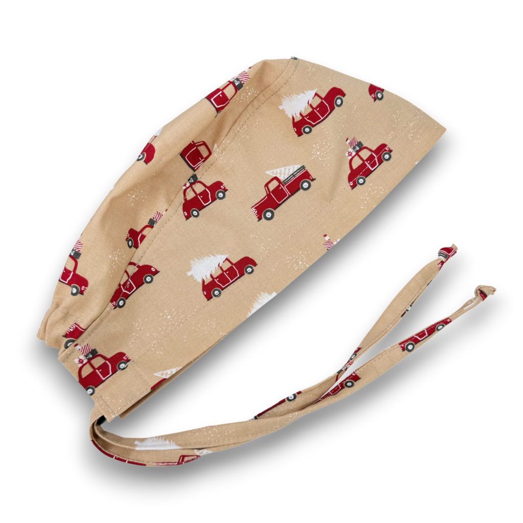 Christmas Skull tie-back style surgical scrub cap for men by Paradise Caps.