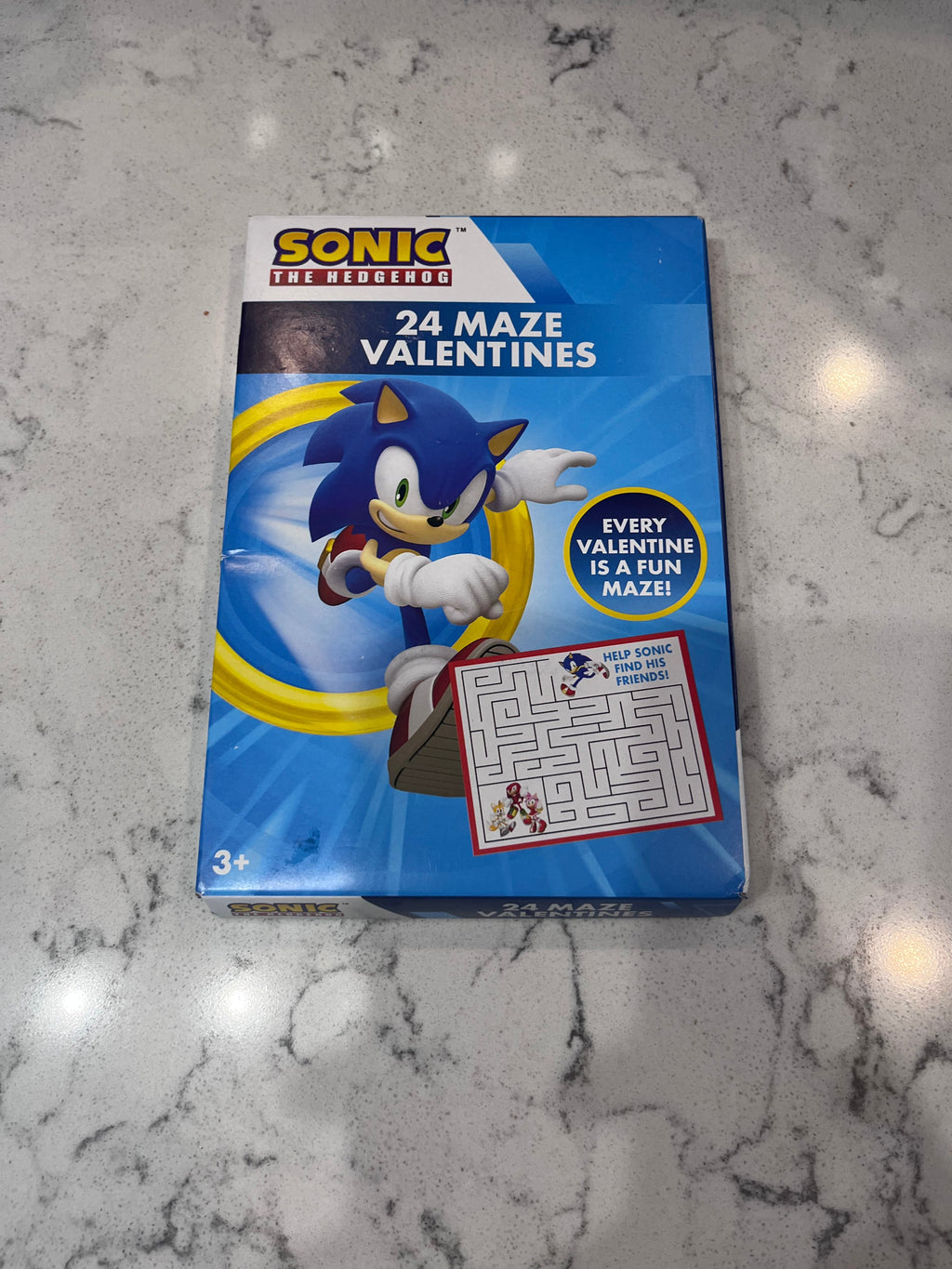 Brand New SONIC THE HEDGEHOG 24 MAZE Valentines Day Cards