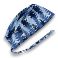 Winter forest Skull tie-back style surgical scrub cap for men by Paradise Caps.