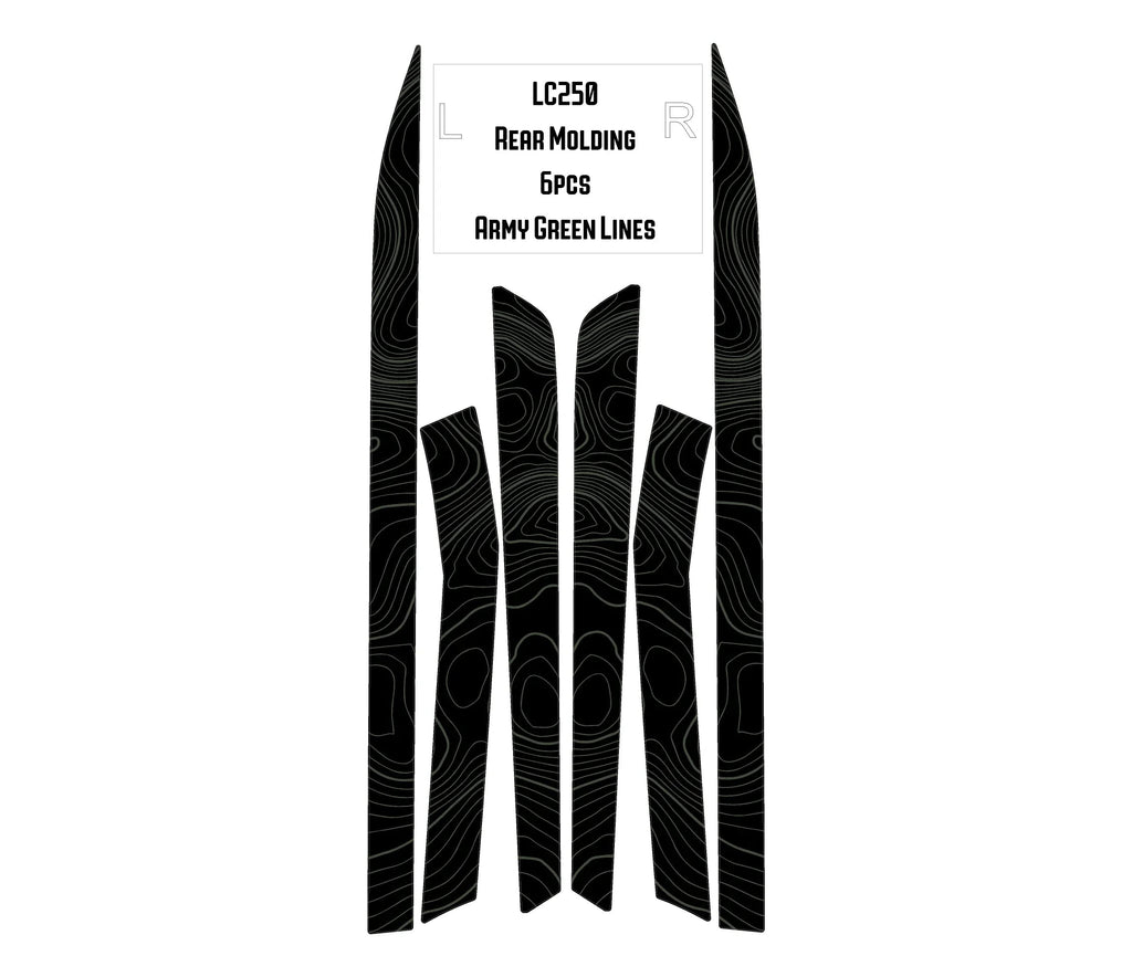 Topographic Rear Trim Overlays (6pcs) - 2024+ Land Cruiser / GX 550