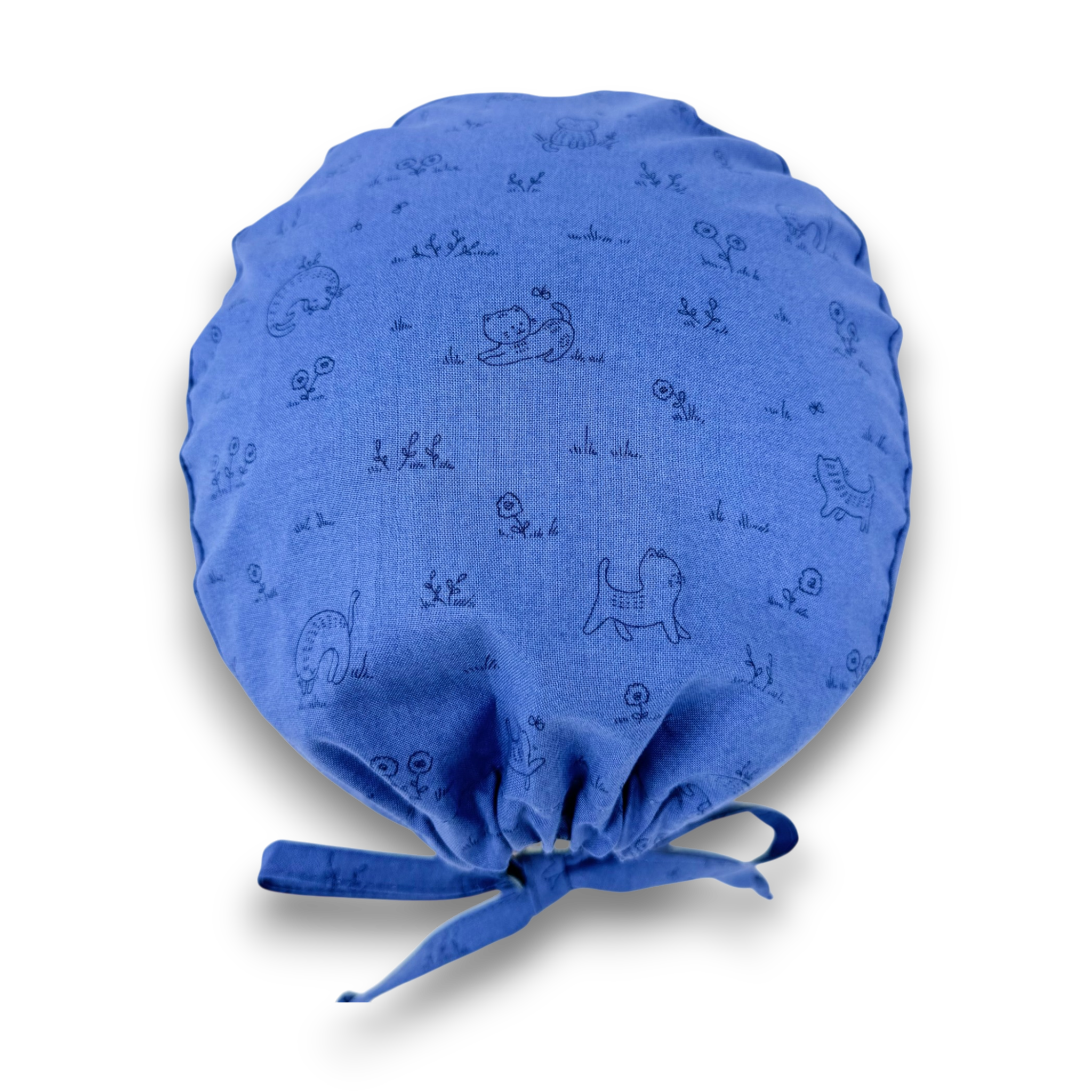 Cute Cat Skull tie-back style surgical scrub cap for men by Paradise Caps.