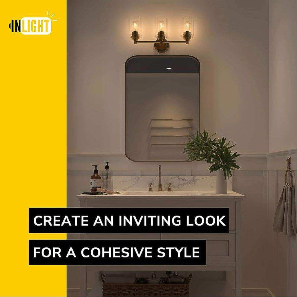GETINLIGHT Inlight 20 Wide 3 Light Gold Bathroom Vanity Light