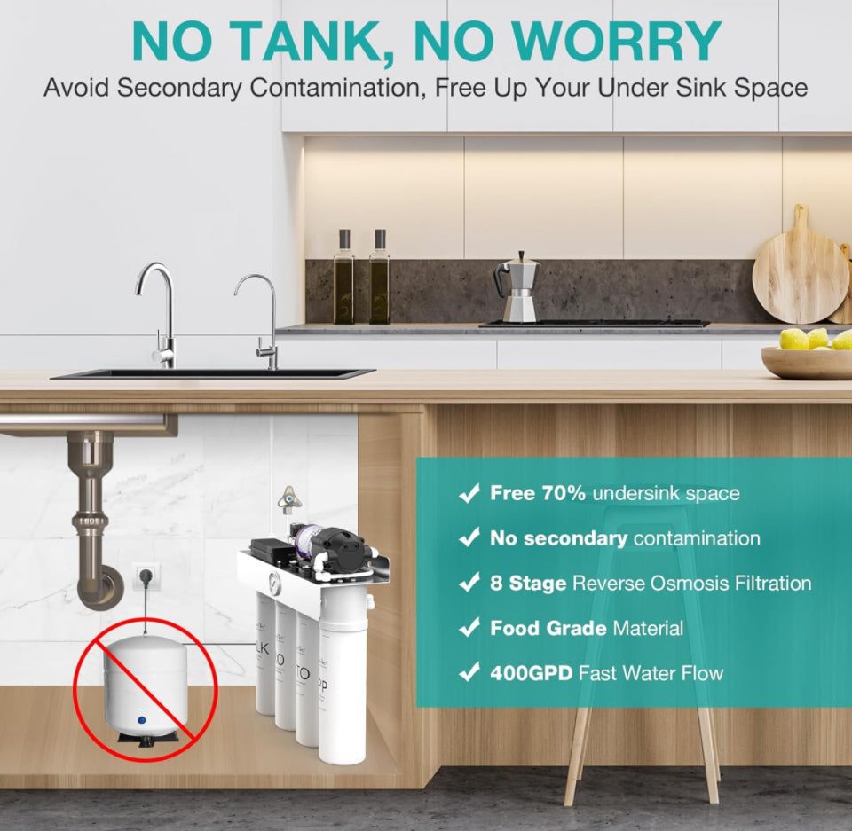 USED LIKE NEW SimPure Alkaline UV Reverse Osmosis System, NSF/ANSI 58 Certified, Tankless RO Water Filter System 400 GPD, pH+ Remineralization Water Filtration Unde