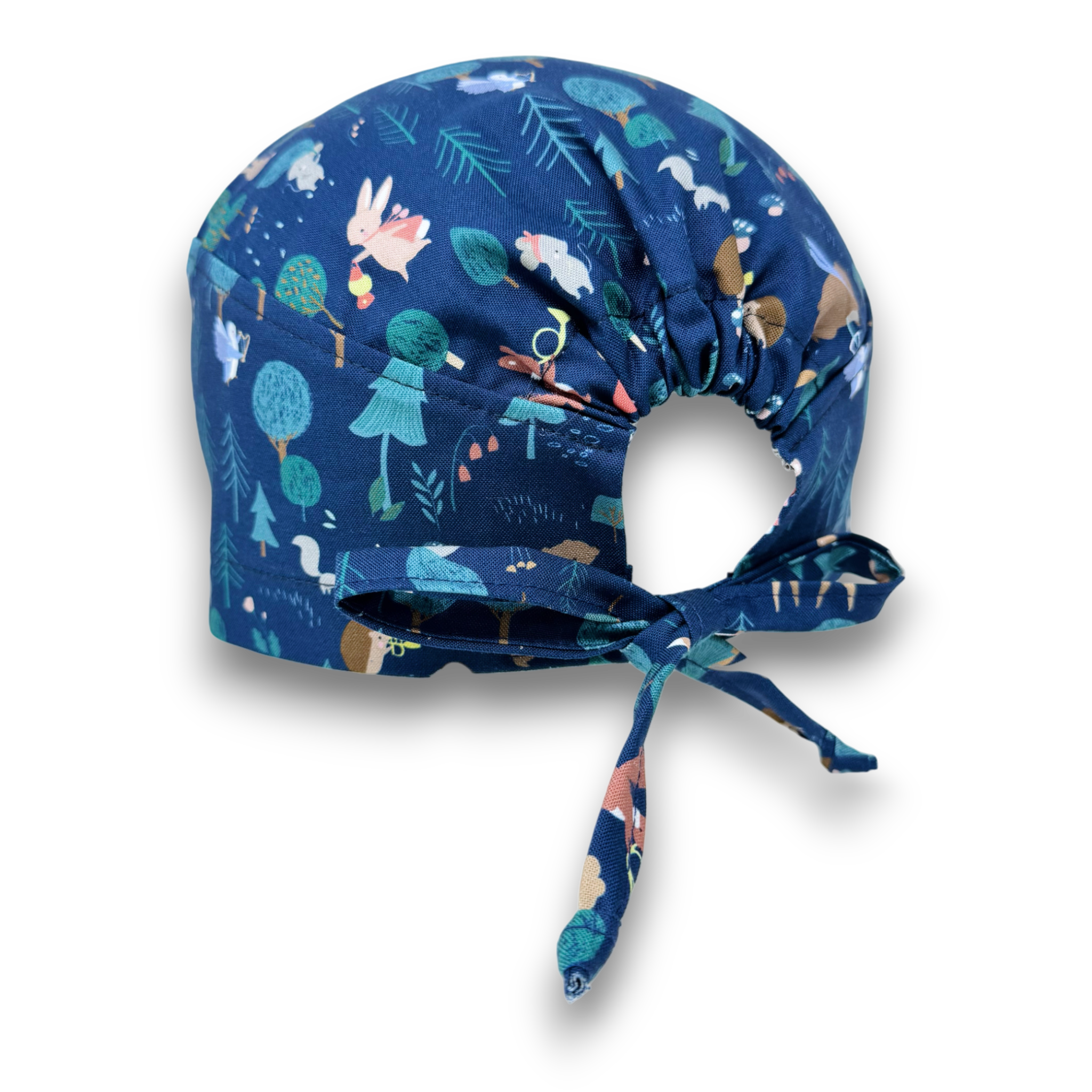 Forest Animals Skull tie-back style surgical scrub cap for men by Paradise Caps.