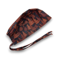 Mens Surgical scrub cap. Brown Woodland tie back scrub hat by Paradise Caps.