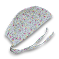 Floral Skull tie-back style surgical scrub cap for men by Paradise Caps.