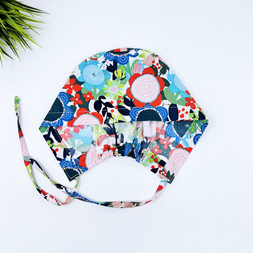 Lovely Planet Floral regular surgical cap. Scrub caps for women and men.