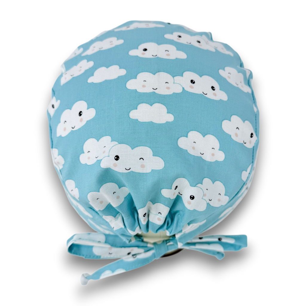 Cloud Skull tie-back style surgical scrub cap for men by Paradise Caps.