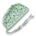 Mint Skull tie-back style surgical scrub cap by Paradise Caps.