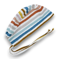 Retro Stripes Men's Skull tie-back style surgical scrub cap by Paradise Caps.