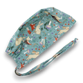 Woodland Animal Skull tie-back style surgical scrub cap for men by Paradise Caps.