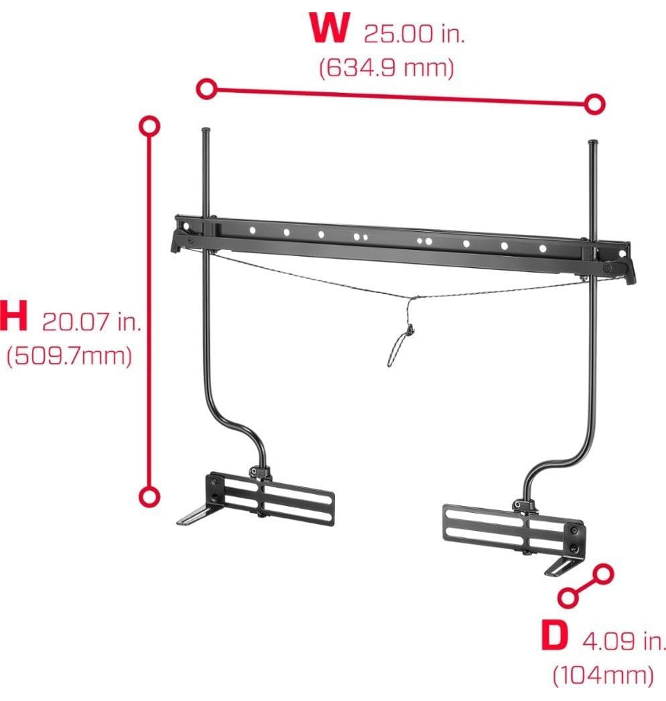Rocketfish Universal Soundbar Mounting System - Black Soundbar Holder Compatible with 70" to 90" TVs - Adjustable Soundbar Bracket Mounting System - D