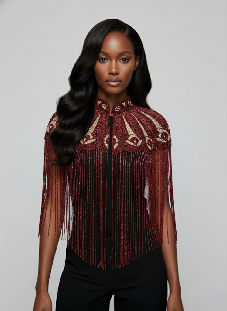 Cherry Peacock Cape
