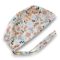 Floral Skull tie-back style surgical scrub cap by Paradise Caps.