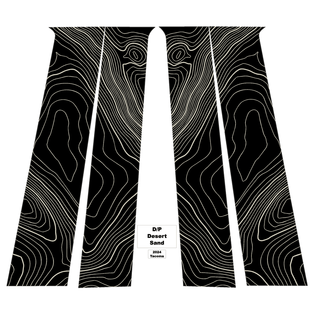 Topographic B Pillar Overlays - 2024+ Tacoma Double Cab / 2025+ 4Runner