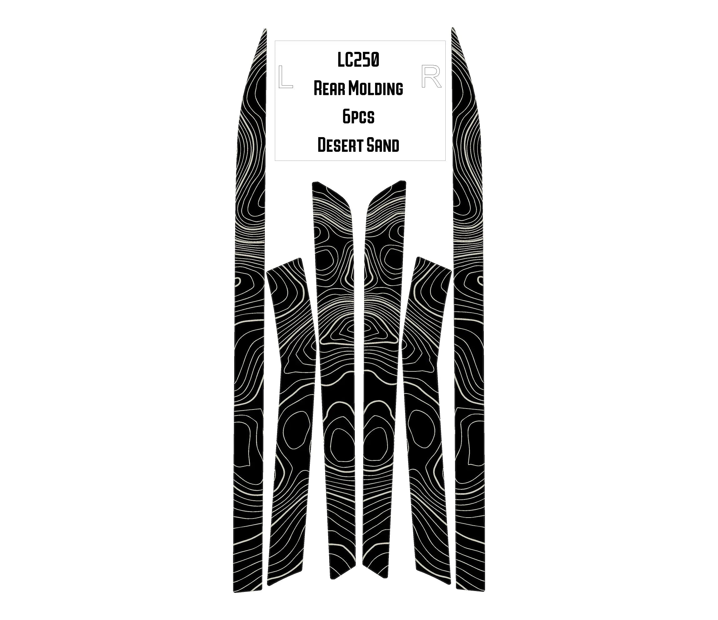 Topographic Rear Trim Overlays (6pcs) - 2024+ Land Cruiser / GX 550