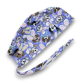 Men's surgical scrub cap. Easter Bunny & Puppy skull tie-back style scrub cap by Paradise Caps.