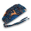 Woodland Animals  Skull tie-back style surgical scrub cap for men by Paradise Caps.
