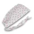 Bow Print skull tie-back style surgical scrub cap by Paradise Caps.
