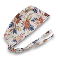 Floral Skull tie-back style surgical scrub cap by Paradise Caps. Fall flowers.