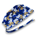 Men's surgical scrub cap. Gamer Mode skull tie-back style scrub hat by Paradise Caps.