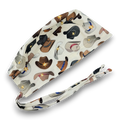 Cowboy Hats Skull tie-back style surgical scrub cap for men by Paradise Caps.