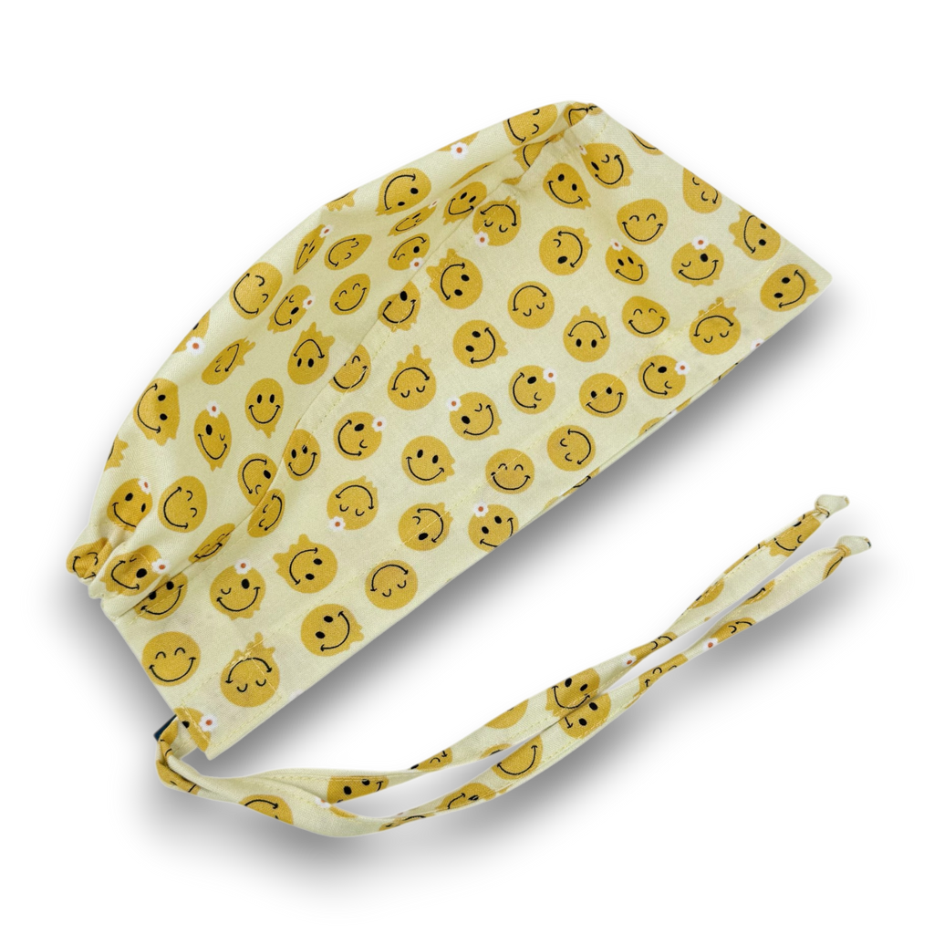 Smile Skull tie-back style surgical scrub cap for men by Paradise Caps.